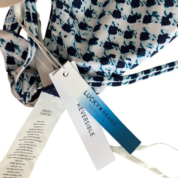 Lucky Brand Swim Reversible On the Grid Twist Bralette Bikini Top Small S - Picture 9 of 15